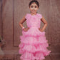 Pariari Girls Pink Petal Ruffle Dress