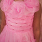 Pariari Girls Pink Petal Ruffle Dress
