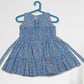 pariari girls Blue Floral Tiered Dress