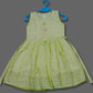 pariari girls Lime Green Eyelet Embroidered Dress