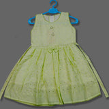 pariari girls Lime Green Eyelet Embroidered Dress