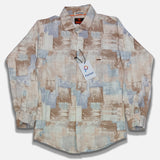Pariari Boys Earth-Tone Brushstroke Full-Sleeve Shirt