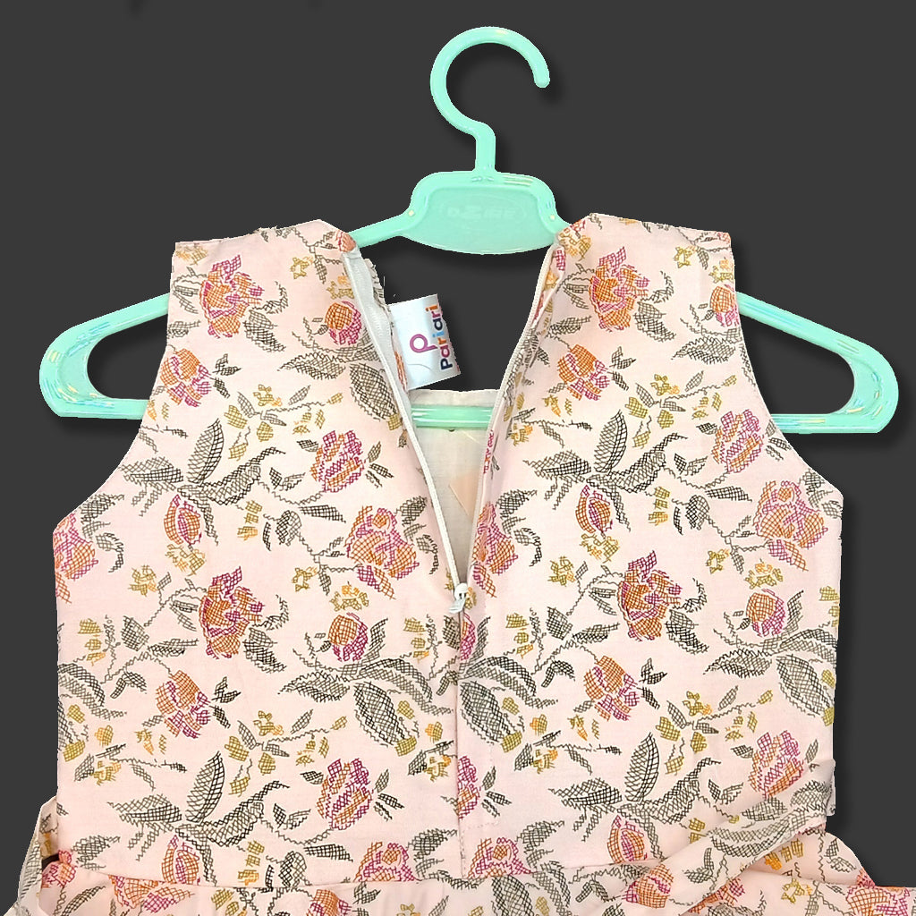 Pariari Girls Floral Printed Sleeveless Dress for Girls