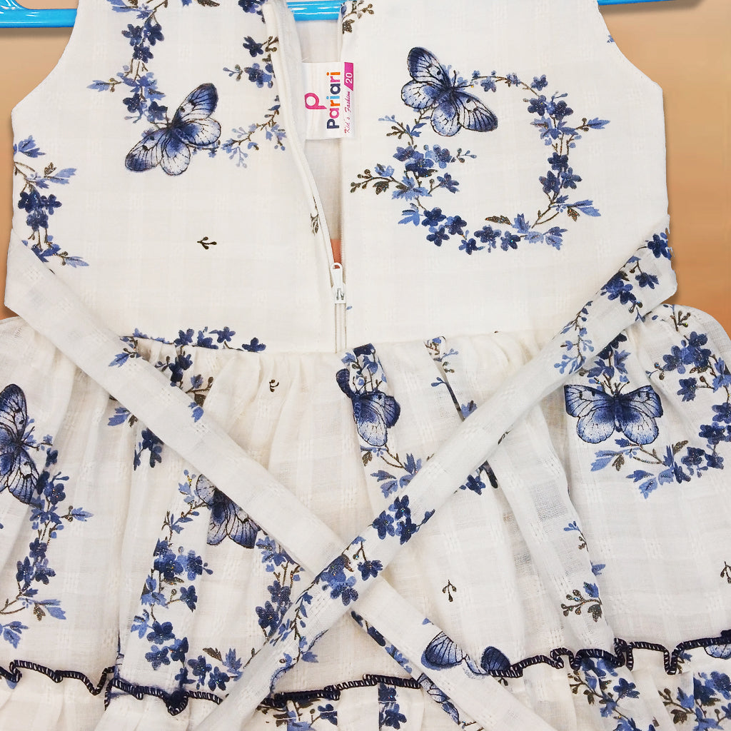 pariari girls Floral Ruffle Tiered Dress