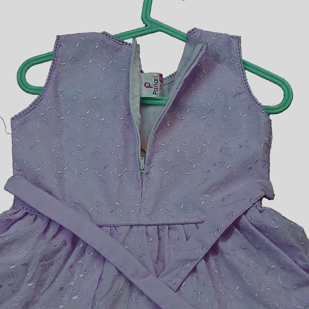 Pariari Girls Sleeveless Embroidered Ruffle Dress