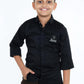 Pariari Boys Polycotton Black Full Sleeve Shirt