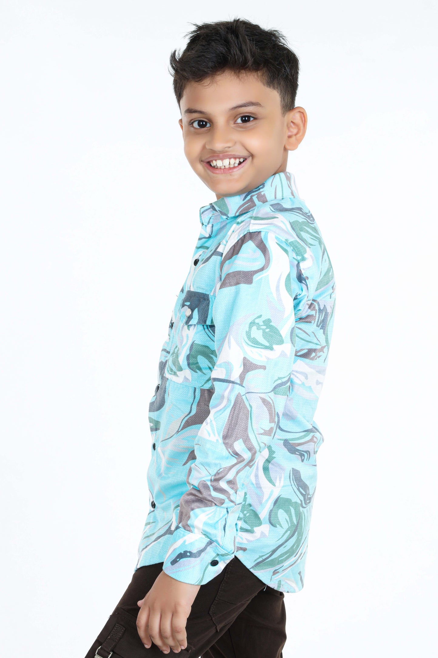 Pariari Boys Full Sleeves Popcorn Shirt