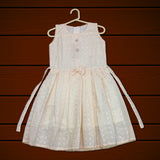 pariari girls Charming Elegant Cream with Embroidered  Girls Dress