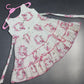 pariari girls White & Pink Butterfly Print Ruffle Dress for Girls