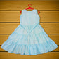 pariari girls Light Blue Sleeveless Tiered Dress for Girls