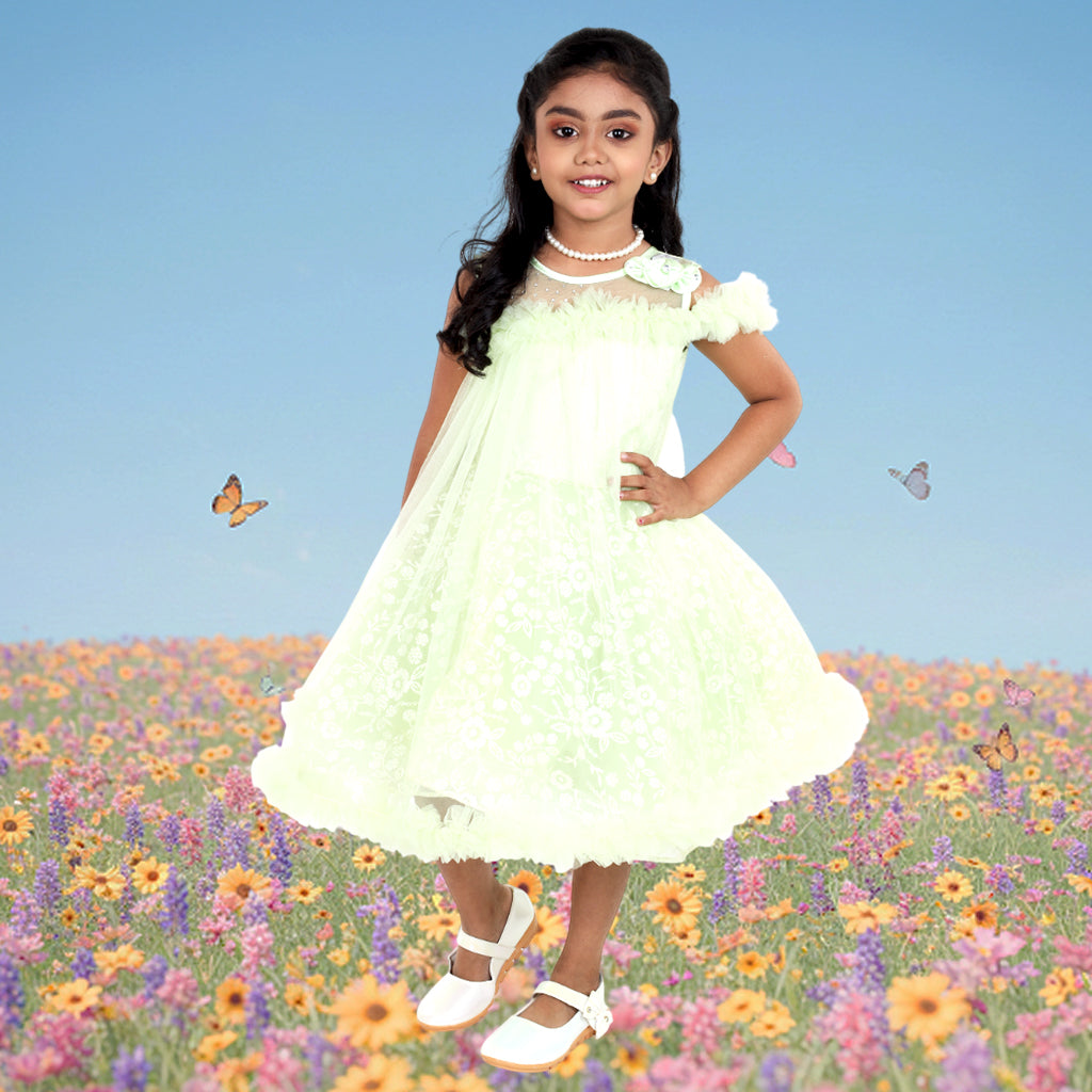 pariari girls polyester flared party dress