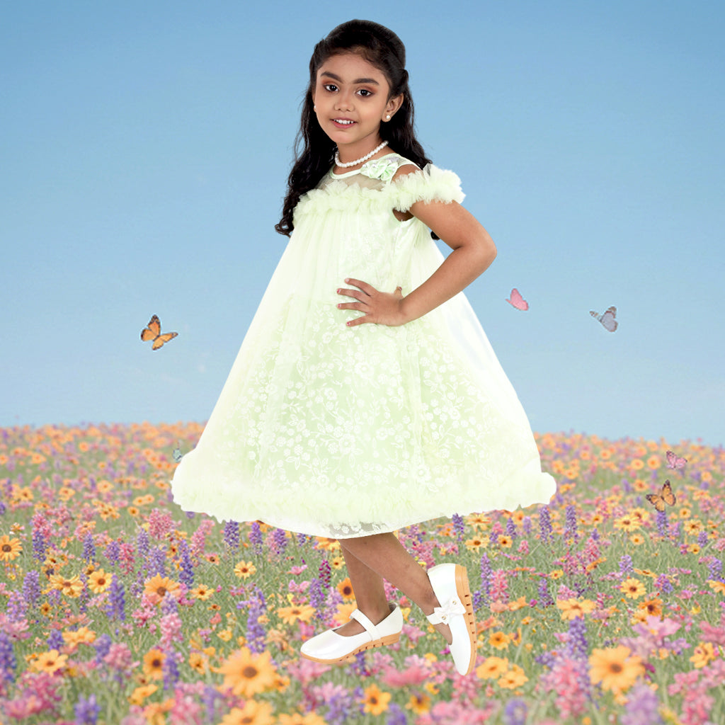 pariari girls polyester flared party dress