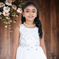 pariari girls white partywear with silver embroidery