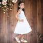 pariari girls white partywear with silver embroidery