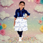 Pariari Girls Cotton Dress with Collar and Belt