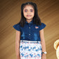 Pariari Girls Cotton Dress with Collar and Belt