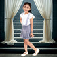 Pariari Girls Knee Length Denim Skirt and Top set