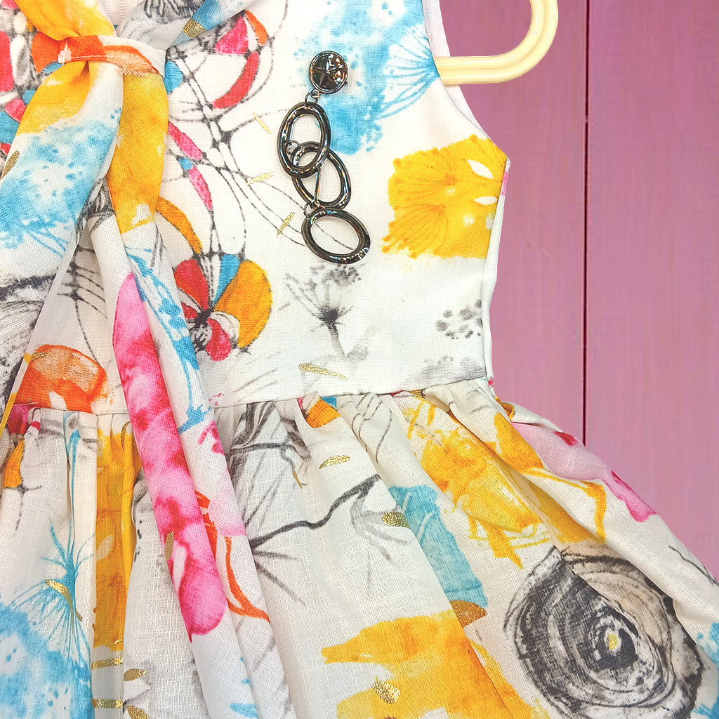 pariari girls Colorful Artistic Design Cotton Frock