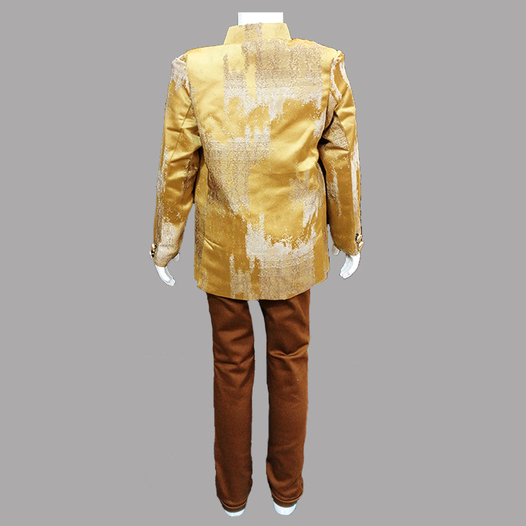 Pariari Boys Golden Blazer Suit Set