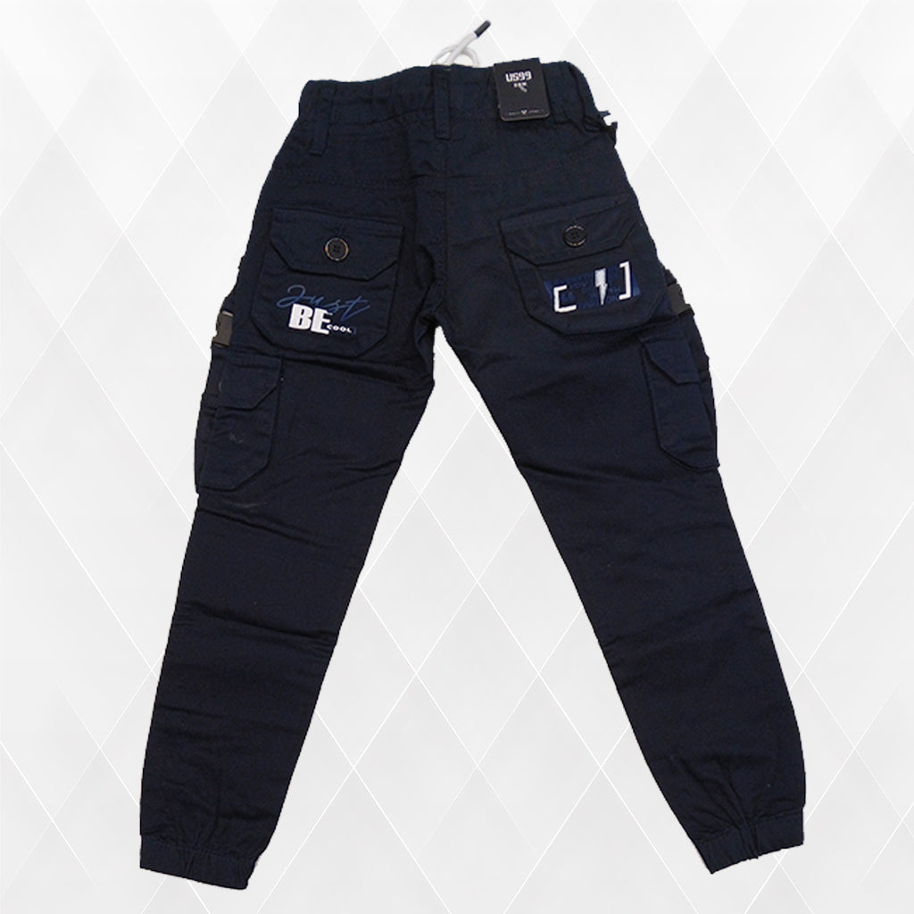 Pariari Boys Navy Blue Cargo Joggers