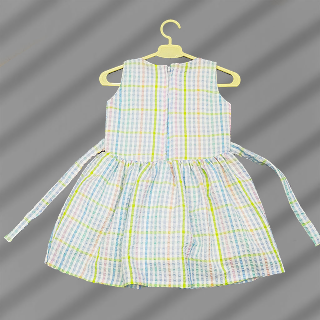 Pariari Girls Pastel Gingham Suspender Frock