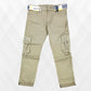 Pariari Boys Khaki Cargo Pants with Stylish Belt