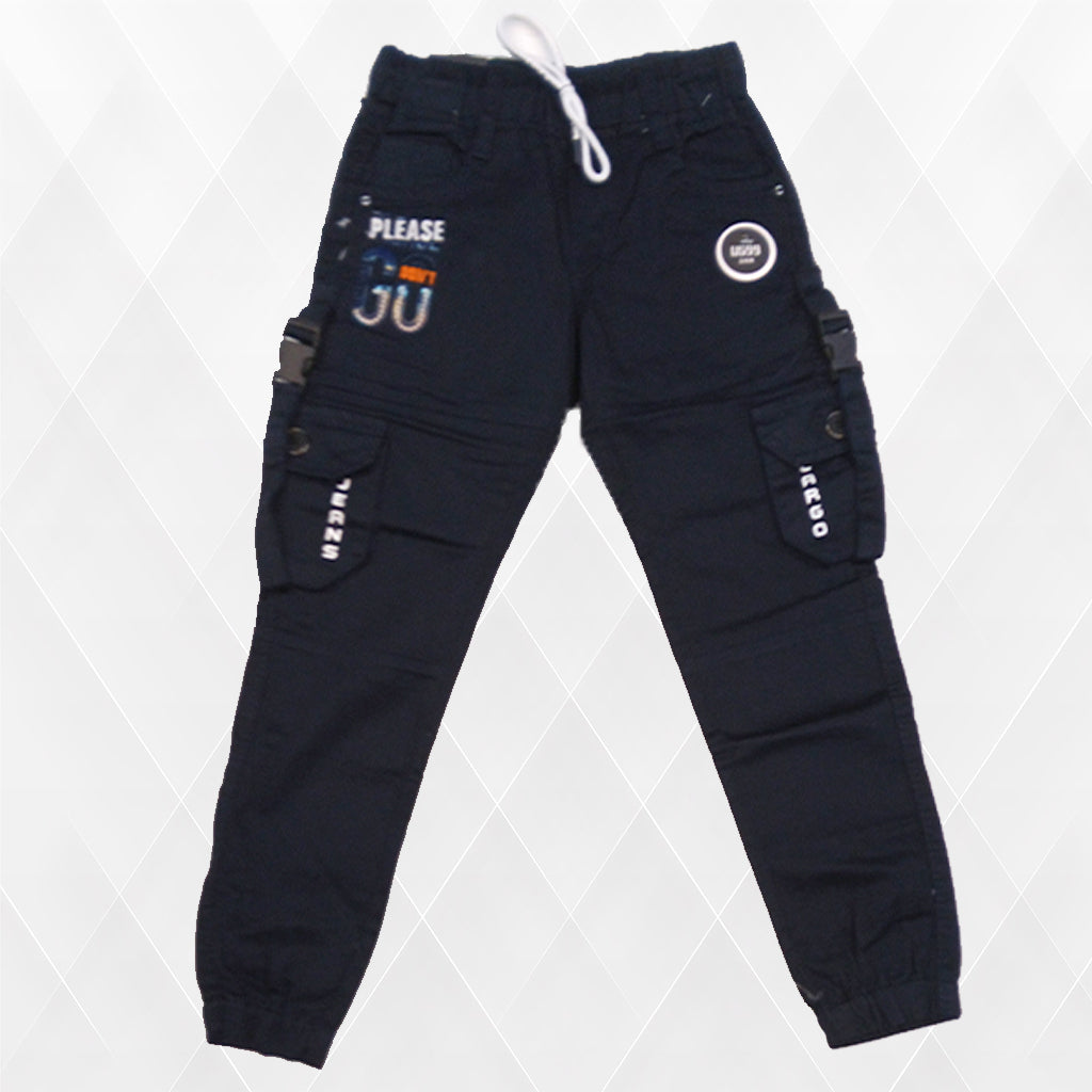 Pariari Boys Navy Blue Cargo Joggers
