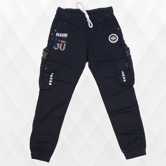 Pariari Boys Navy Blue Cargo Joggers