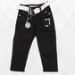 Pariari Boys Stylish Black Slim-Fit Jeans with Belt & Keychain