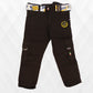Pariari Boys Brown Cargo Jeans with Belt