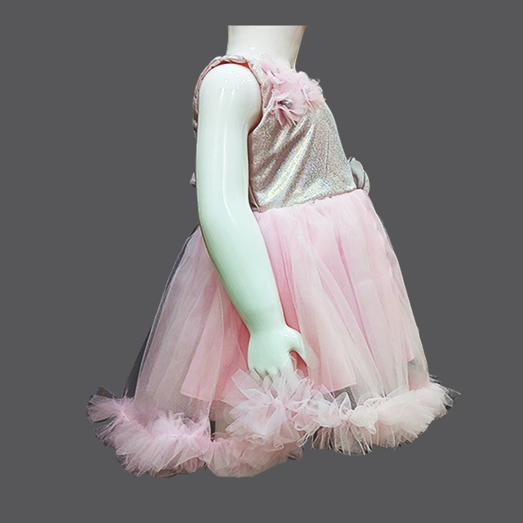 Pariari Girls Sparkling Pink Tulle Party Dress