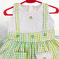 Pariari Girls Green and White Gingham Suspender Dress for Girls