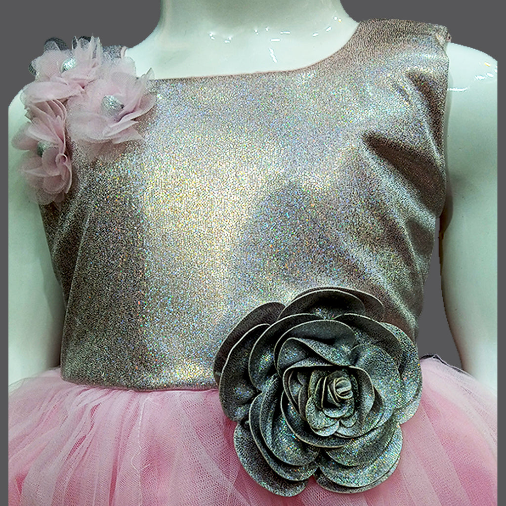 Pariari Girls Sparkling Pink Tulle Party Dress