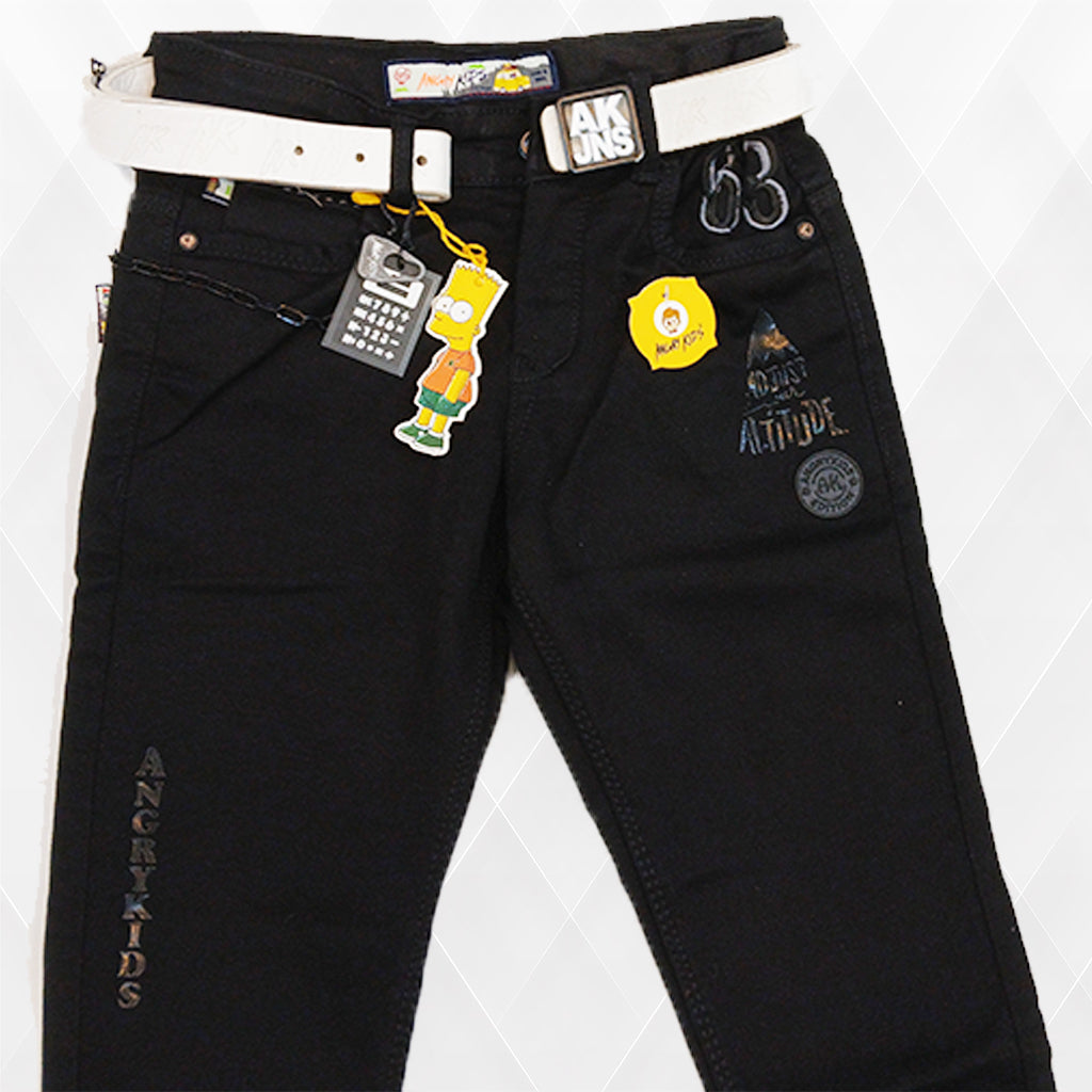Pariari Boys Urban Edge Black Denim with Belt